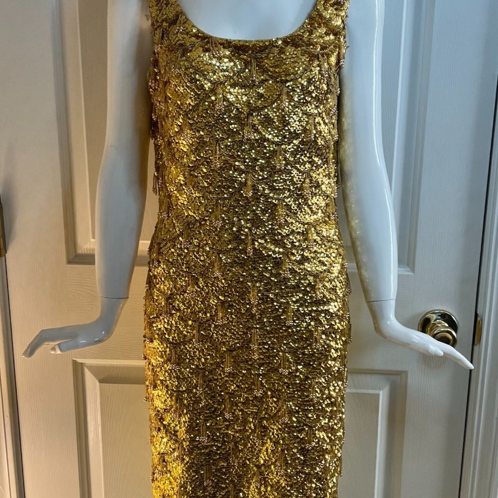 Vintage Chez Royale Hand Beaded Dress